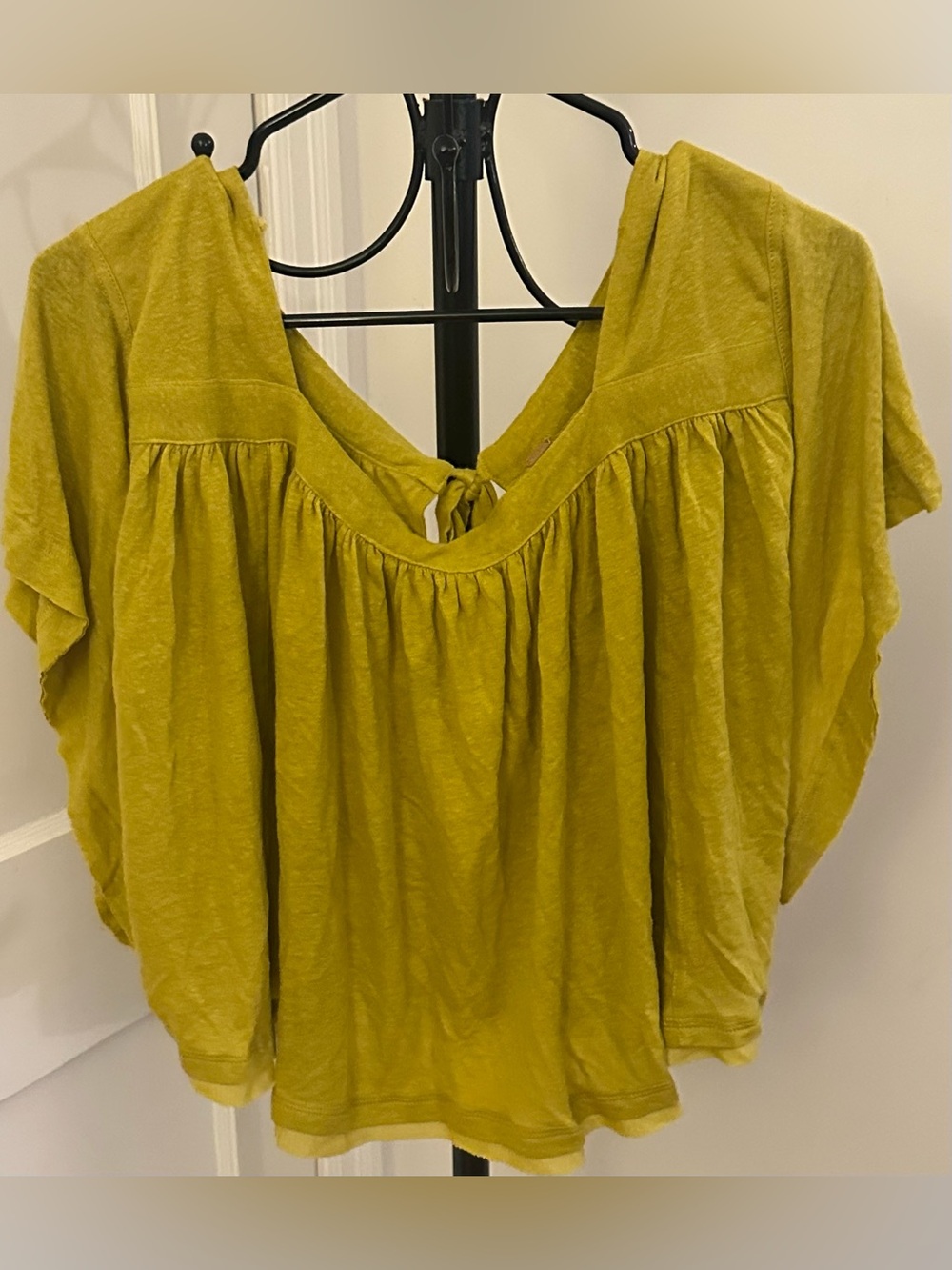 Free People Olive Green Peasant Blouse Size Xtra Small